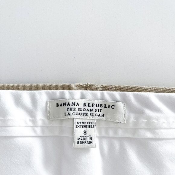 Banana Republic Womens Sloan Fit Stretch Trouser Ankle Pants Khaki Tan Size 8 - Picture 4 of 9